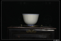 New Jingdezhen blue and white sea water pattern hand-painted large-capacity hand-drawn high ring foot oblique wall straight open master cup