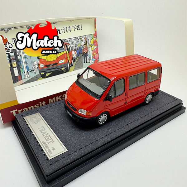 Auld Match 1:64 Ford Transit Mk5 (Ve83) Red Passenger Version Model Car Auld Match 1:64 Ford Transit Mk5 (Ve83) Red Passenger Version Model Car