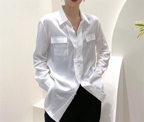 European Station 2022 Autumn Lyocell Simple Fashion Shirt Thin Section Versatile Bottom Shirt Korean Style Solid Color Top Women