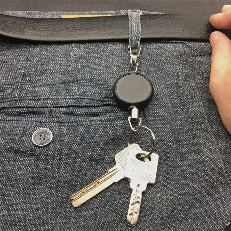 Retractable key chain creative stainless steel wire rope key chain anti-lost anti-theft key chain rebound telescopic wire rope