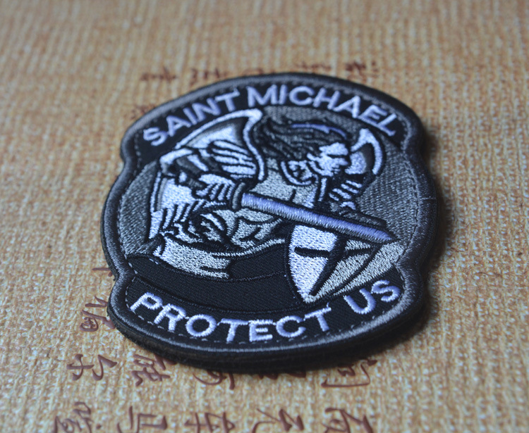 Archangel St. Michael bảo vệ miếng dán băng tay của SAINT MICHAEL Velcro miếng dán logo quần áo	