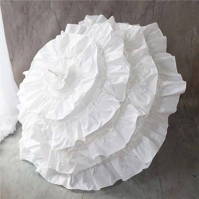 lolita roletta props umbrella white fluffy dress with princess parasol female clear umbrella adult umbrella