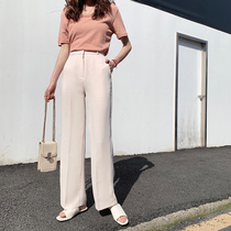 South Korea Loose High Waist Straight Barrel Suit Long Pants Womens Section 2022 Spring Summer New Drag West Suit Pants Woman Pituitary Pants