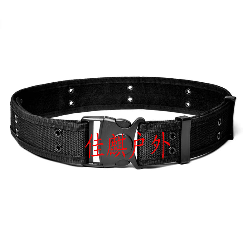 Security training uniform outer belt nylon canvas outdoor tactical wide belt black woven S belt