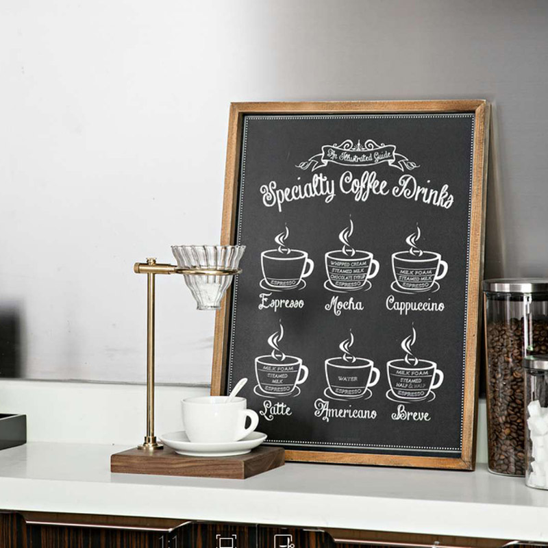 American country retro nostalgic hand-painted blackboard newspaper graffiti coffee solid wood decorative painting western restaurant cafe hanging painting