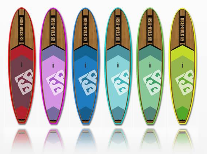 South American brand Starfish surf paddle board ALL ROUND SUP fiberglass bamboo skin