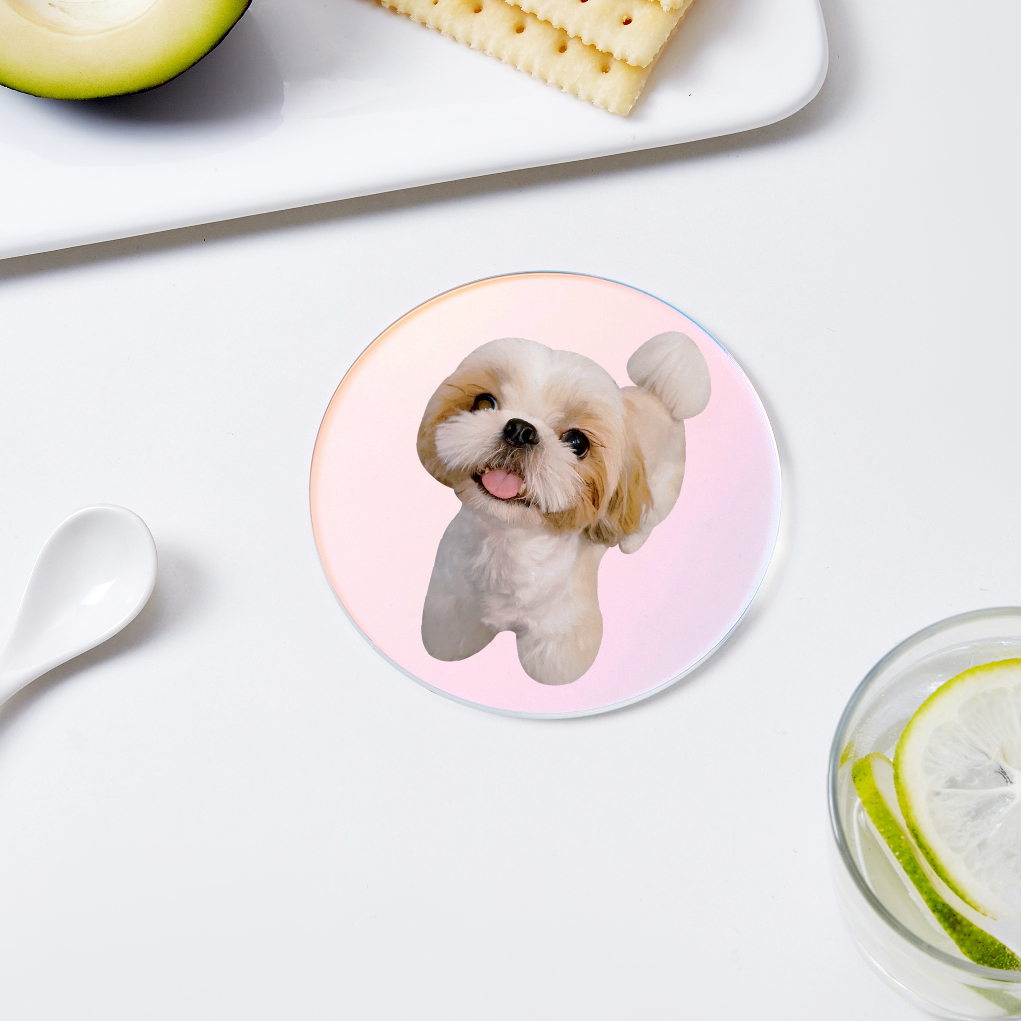 (Cup cushion customized) to figure out the laser acrylic round cup cushion pet perimeter (3-5 days hair) -Taobao