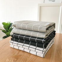 Nordic tablecloth fabric black and white plaid cotton linen table tablecloth gray simple literary tea table cloth desk cover cloth