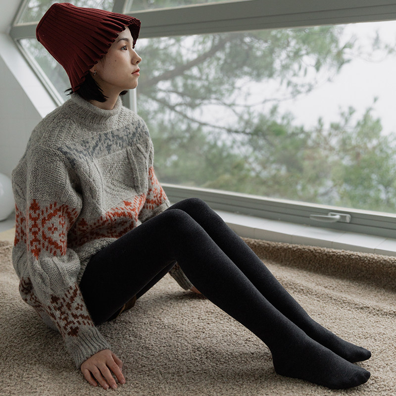 Boots Lower Things warm and velvety thickened inner lap pants socks 3600D Pants Socks Woman Autumn winter Black stomaty socks Sox