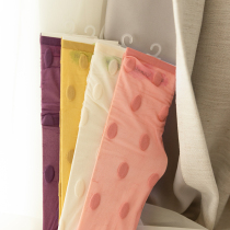 Under the boots Spring and summer color wave dot ins tide fluorescent color middle tube pile socks children Korean ultra-thin crystal stockings