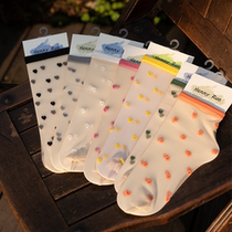 Under the boots summer ultra-thin crystal socks women transparent glass silk socks girls Korean cute summer socks