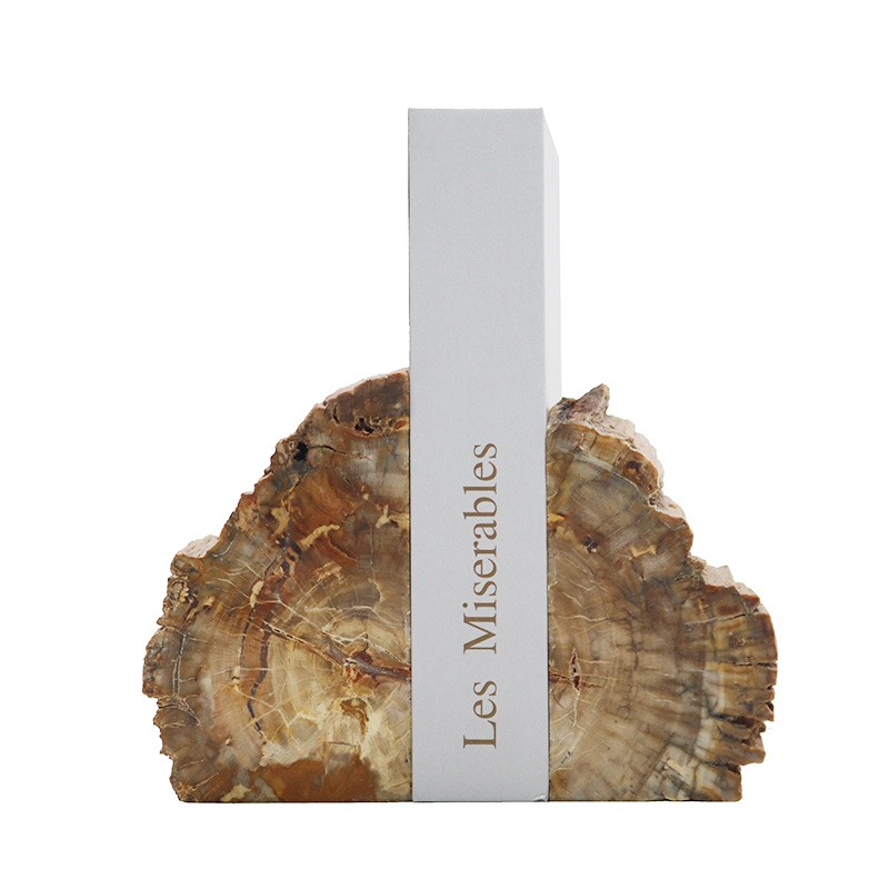 Creative Petrified Wood Simulation Bookends, Model House Fake Books, Book Supports, Study Room Office Soft Decorations, Light Luxury