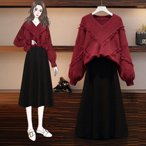 Sandro Vicari big code fashion suit womens spring autumn knit sweater half body dress slim and two sets of skirts