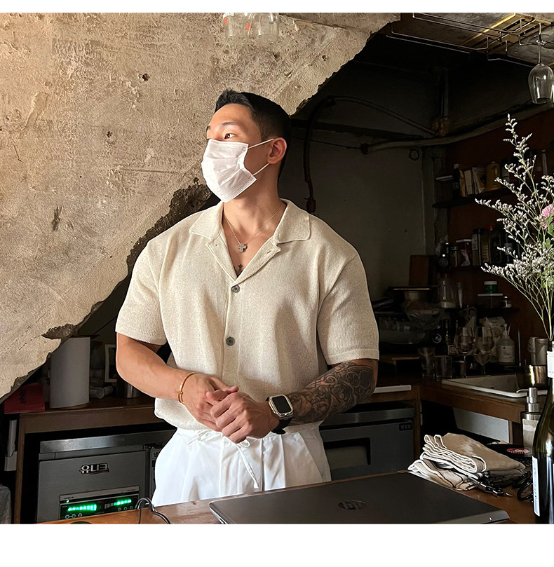 Летняя тонкая трикотажная трендовая элитная футболка polo, короткий рукав, в американском стиле 