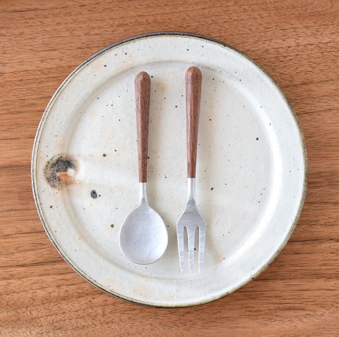 Sold out Japanese gold work home machine Shang Yunshaoyuasa Jiyang hand-made wooden handle fork and spoon