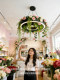 French-Style Pastoral Rose and Green Plant Pendant Light for Trendy Restaurants, Commercial Use, Homestays, Instagram-Style Bakeries, and Flower Shops, Ambiance Lighting