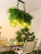 Bar Counter Pendant Light, Forest-Style Guesthouse Window Display, Sunroom Courtyard Dining Table Lamp, Thai Restaurant Decorative Plant Light