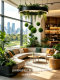 Forest-Style Plant Pendant Lights for Leisure Areas, Restaurants, Banquet Halls, Hotel Lobbies, Green Plant Landscaping, and Lobby Decorative Lighting Fixtures