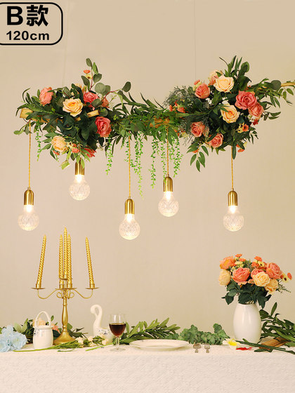 Creative Bar Chandelier, Floral Lamp, Sunroom Party Venue Layout, Dining Table, Courtyard, Simulated Plant Decoration Chandelier