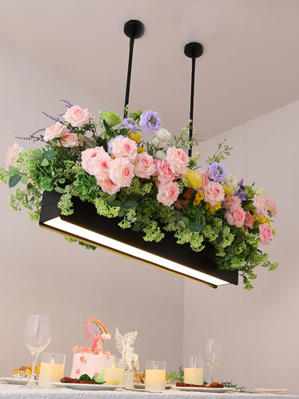 Plant Restaurant Chandelier, Dining Table Lamp, Nordic Western Restaurant Bar Counter, Sunroom, Flower Shop, Green Plants, Simple and Creative Lighting