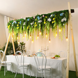 Camping Site Party Decoration Long Dining Table Chandelier B&B Restaurant Sunroom Courtyard Party Floral Decoration Lights