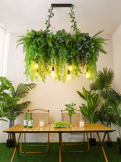 Bar Counter Pendant Light, Creative Plant Pendant Light, Restaurant, Hotel, Hot Pot Restaurant, Hotel Dining Decoration Light, Window Green Plant Pendant Light