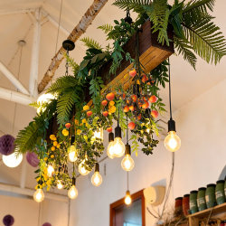 Bar Counter Pendant Light Persimmon Lemon Vintage Pastoral Style Plant Pendant Light Restaurant Cafe Window Artistic Decorative Lighting