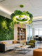 Avocado Green Circular Pendant Light for Trendy Restaurants, Casual Areas, Western Restaurants, Dessert Shops, Guesthouses, and Forest-Style Lighting Fixtures