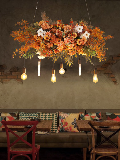 Bar Counter Chandelier, Creative Floral Lamp, Restaurant Dessert Shop Courtyard Bed and Breakfast Decorative Lamp, Party Table Plant Lamp