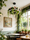 French-Style Pastoral Rose and Green Plant Pendant Light for Trendy Restaurants, Commercial Use, Homestays, Instagram-Style Bakeries, and Flower Shops, Ambiance Lighting