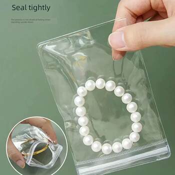 Hd transparent 48 silk thickened pvc jewelry bag white ziplock bag sealed clip masonry bracelet jade toy