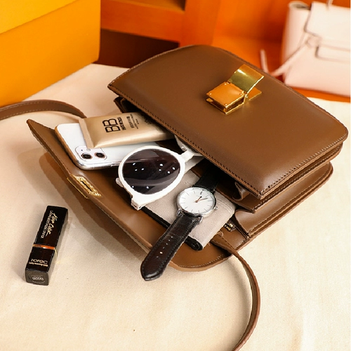 Ретро сумка на одно плечо, коллекция 2023, из натуральной кожи