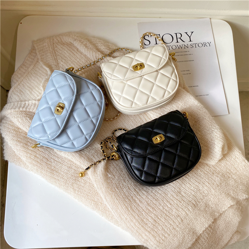 French DUDK women's bag 2021 new trendy saddle bag rhombic chain mobile phone bag shoulder messenger mini small bag