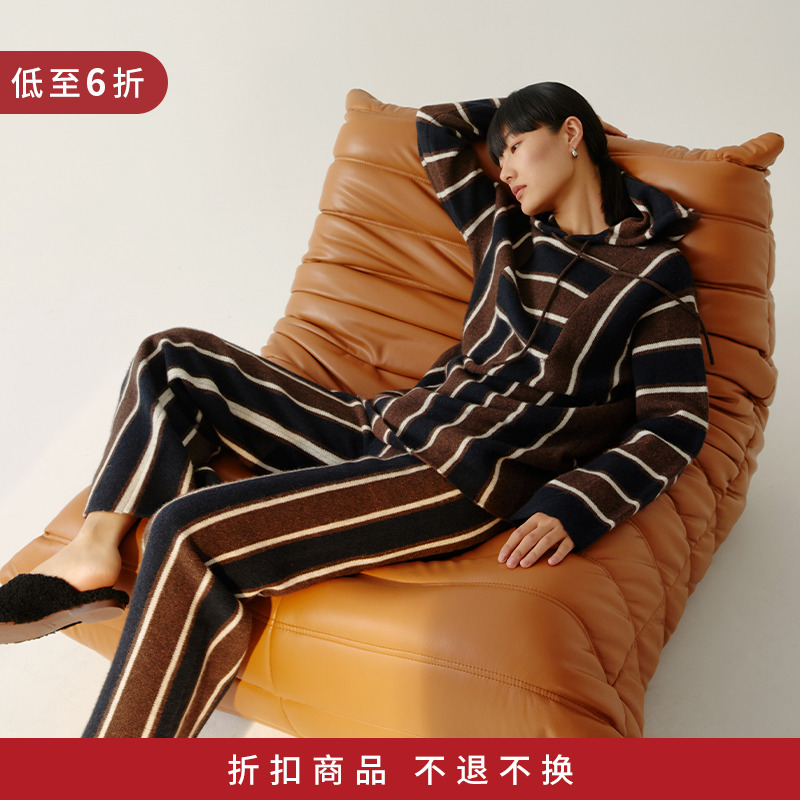 MADEINAM 2021 New Antwerp Striped Casual Lazy Knit Suit Top Casual Pants Suit