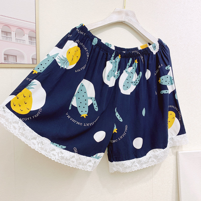 Plus Fattening Up Big Size Women Shorts Summer Artificial Cotton Cotton Silk Mid Waist Thin Loose Fat M Home Sleeping Pants 200 catty