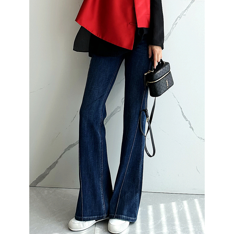 C4830 Fashionable Parisian Old Store, Super Slimming Effect, Four-Way Stretch, Three-Dimensional Seam Flared Jeans in Three Colors C4830 Fashionable Parisian Old Store, Super Slimming Effect, Four-Way Stretch, Three-Dimensional Seam Flared Jeans in Three Colors