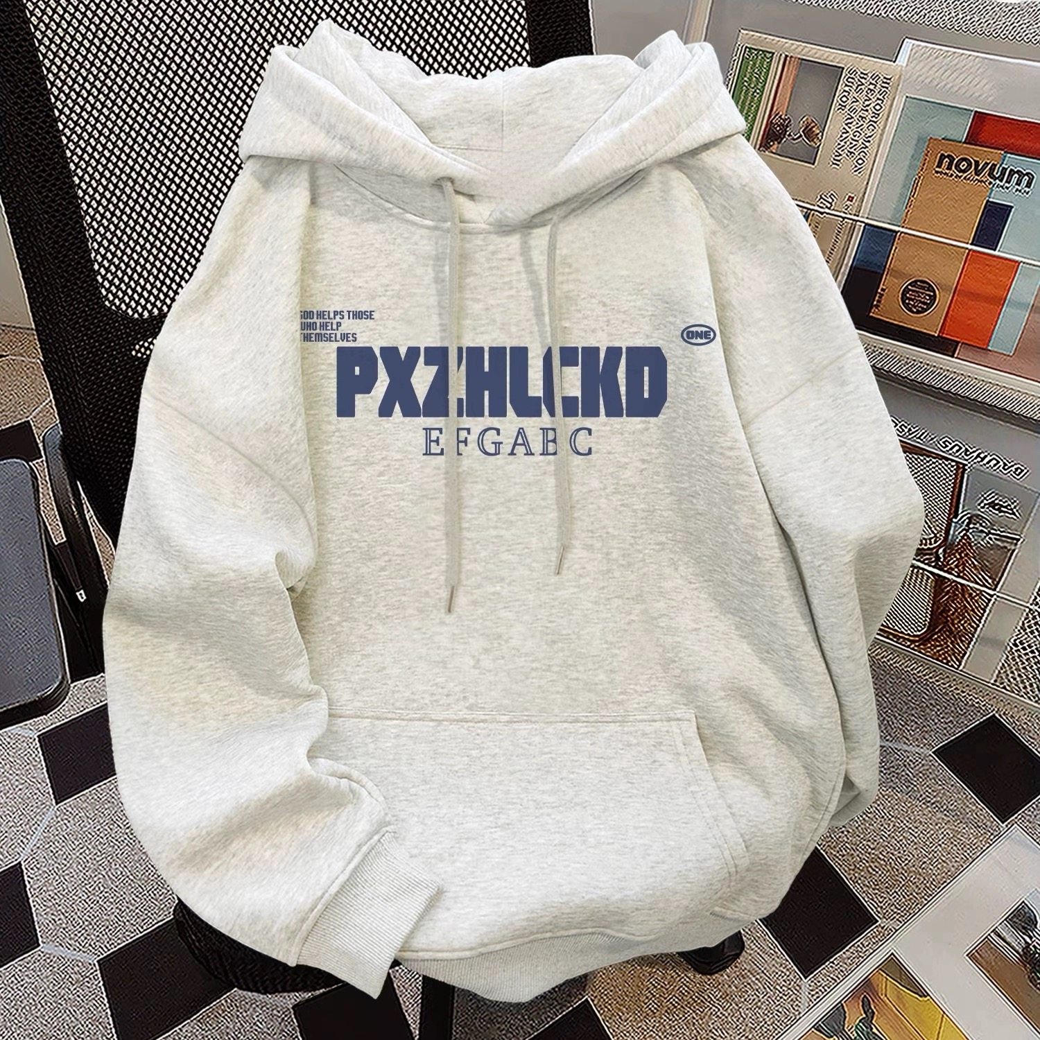 男性用ヘビーウェイト純綿スウェットシャツ、秋冬用、フリース裏地付き、汎用性の高いゆったりとしたアメリカンハイストリートのトレンディなブランドのコート/パーカー。