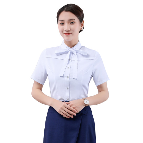 新款中国移动工作服女短袖衬衫衬衣移动公司营业员职业制服工装裙