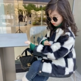 Куртка, зимний комплект, детские шахматы, детский флисовый пуховик, в западном стиле