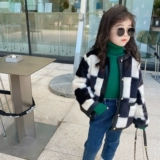 Куртка, зимний комплект, детские шахматы, детский флисовый пуховик, в западном стиле