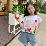 Футболка с коротким рукавом, летняя хлопковая детская летняя одежда без рукавов, делается под заказ, в западном стиле, детская одежда