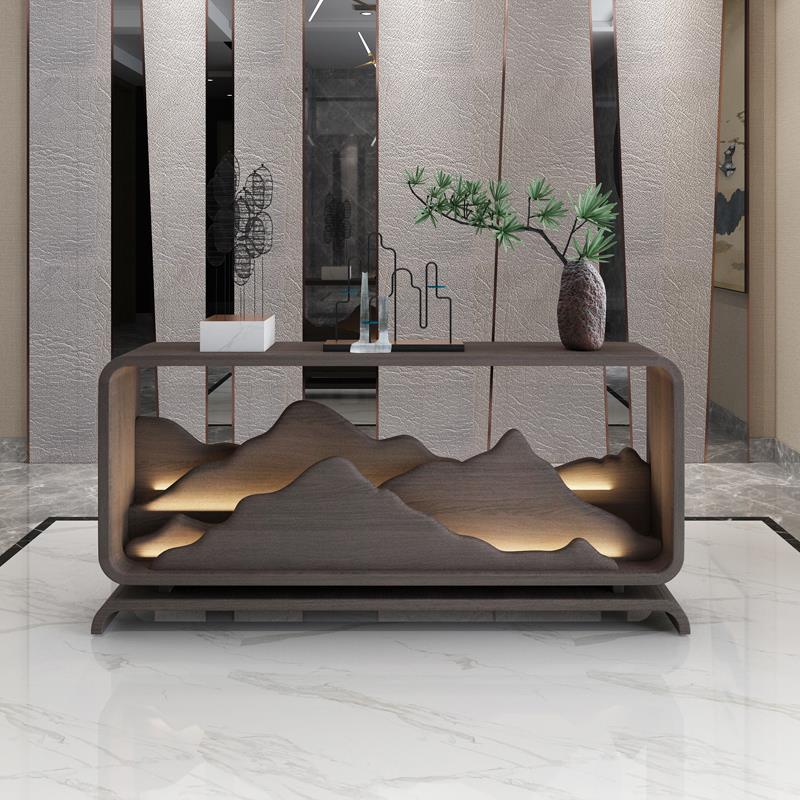 New Chinese Solid Wood End View Terrace GENGUAN CABINET DINING CABINET HOME DOOR CABINET HOTEL LOBBY DECORATION CABINET ENTRANCE TO THE WALL