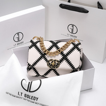  Hong Kong ITGDLEDY leather womens bag bag 2021 new summer small fragrance Lingge soft leather chain bag