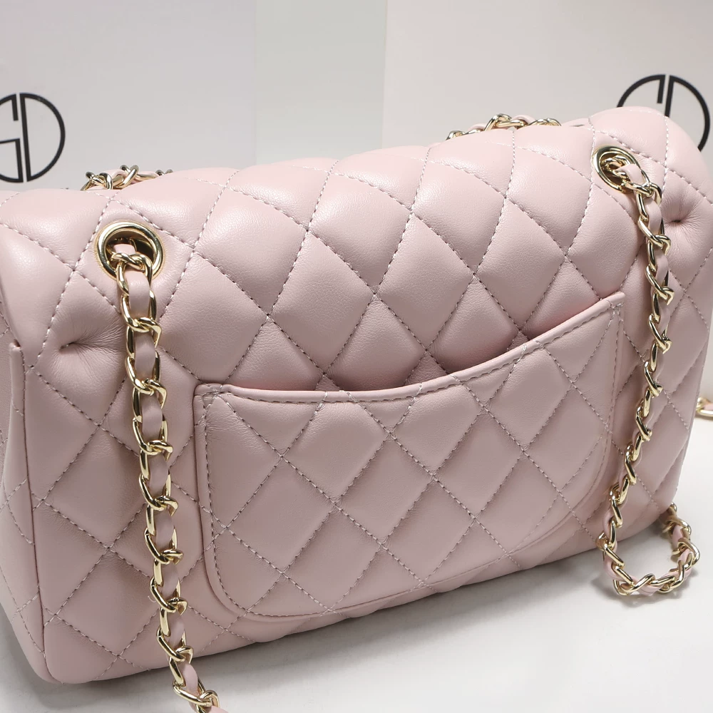 Поясная сумка на одно плечо с фиолетовым цветом и узором из diamonds, стиль Chanel, натуральная кожа, сумка на цепочке