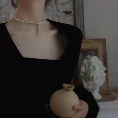 MIMI natural freshwater pearl necklace choker fine choker retro Hepburn style Japanese 14K gold gift
