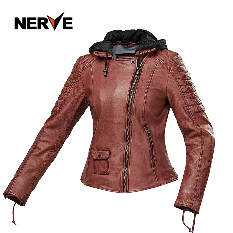 NERVE xe máy cưỡi da áo khoác nữ retro nặng áo khoác đua xe đạp đua xe đạp bốn mùa thời trang cá tính thủy triều - Xe máy Rider thiết bị