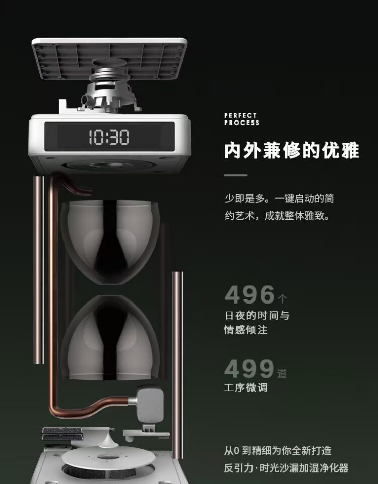 Lễ hội sáng tạo đặc biệt chống hấp dẫn thời gian đồng hồ cát lọc không khí ion âm công nghệ đen công nghệ cao mệnh giá ngược đồng hồ cát máy hút ẩm và lọc không khí