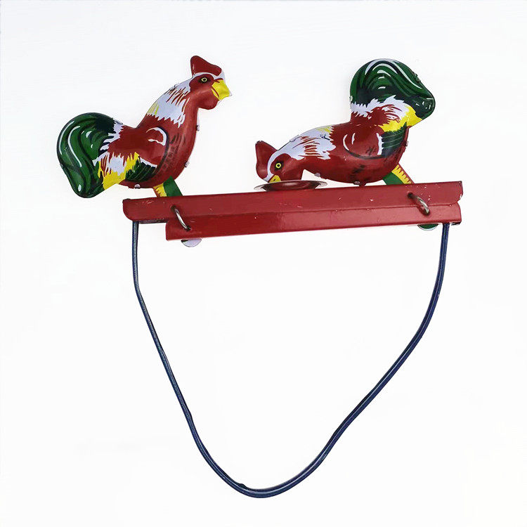 MS 059 Tin toy cockpecker chicken toy nostalgic iron bar decorated cabinet