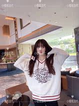 Cherry French MAJE autumn and winter New long sleeve sweater star same v collar letter embroidered jacket knitted cardigan