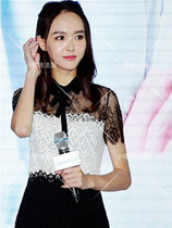 (Cherry French generation)sandro 18 autumn and winter Tang Yan bow lace dress R3856H ROZEN